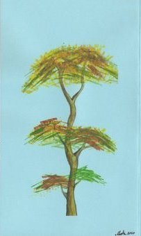 Original Not Printed Hand Painted Watercolor Greeting Card