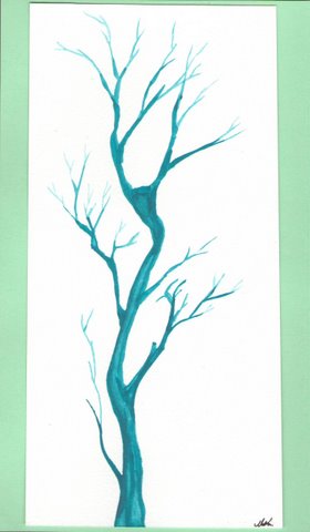 Original Not Printed Hand Painted Watercolor Greeting Card